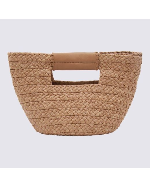 Helen Kaminski Metallic Natural Raffia Remi Top Handle Bag