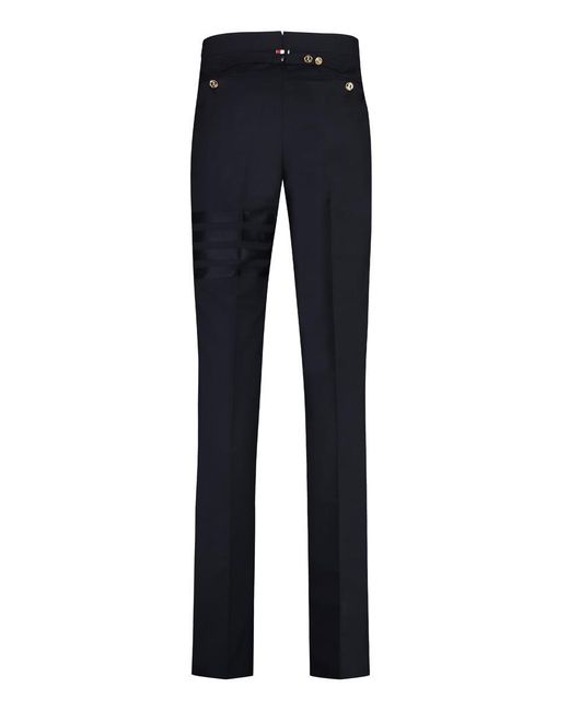 Thom Browne Blue Wool Tailored Trousers for men