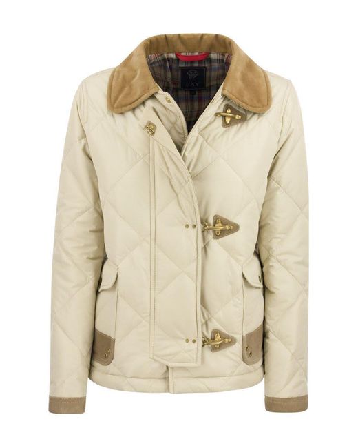 Fay Natural Quilted Jacket 3 Hooks