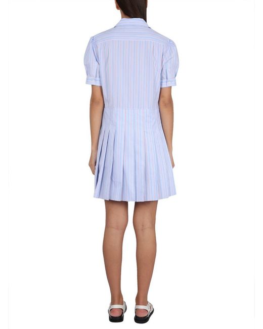 Marni Blue Dress With Logo Embroidery