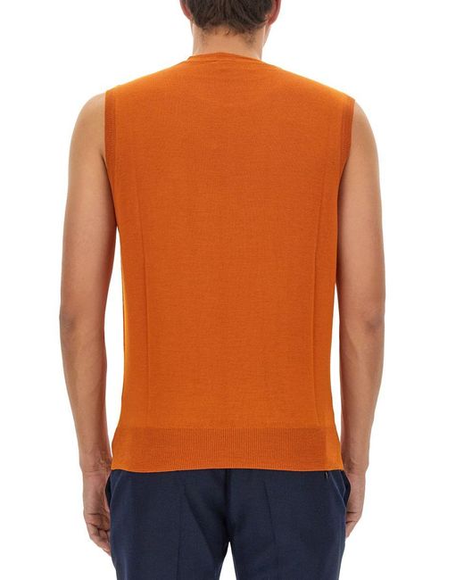 Vivienne Westwood Orange Vests With Logo for men