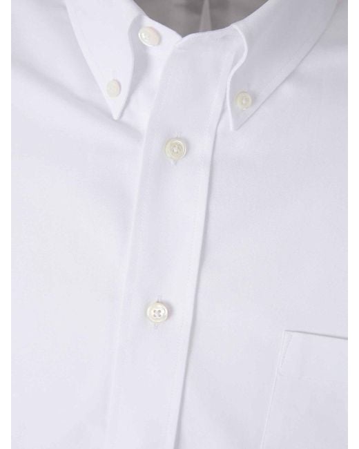 Givenchy White Plain Cotton Shirt for men