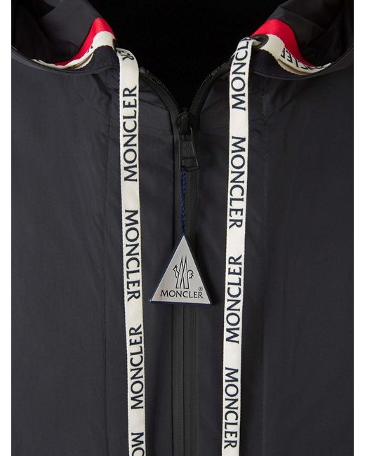 Moncler Black Hooded Technical Jacket for men