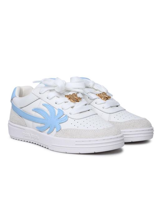 Palm Angels Blue Palm Beach University Leather Sneakers