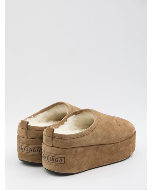 Balenciaga Brown Alaska Soft Platform Sabots
