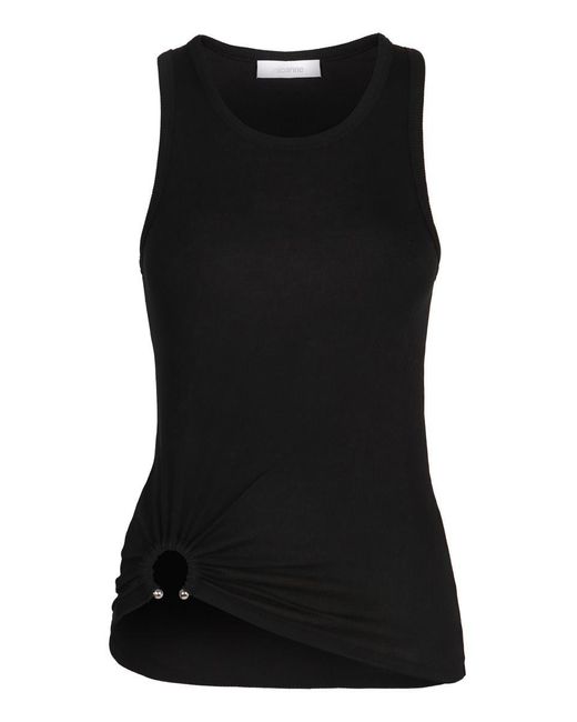 Rabanne Black Cotton Tank Top