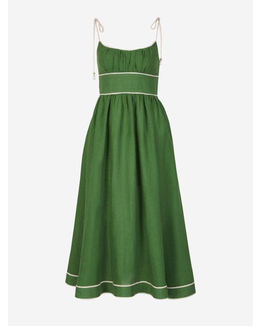 Zimmermann Green Picnic Midi Dress