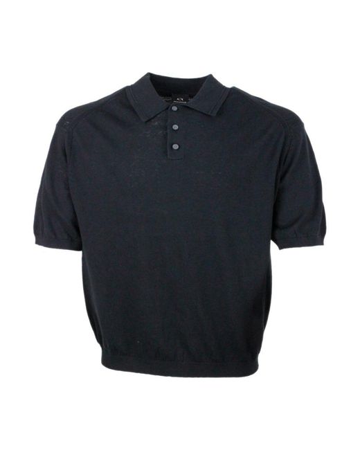 ARMANI EXCHANGE Blue T-shirts And Polos for men