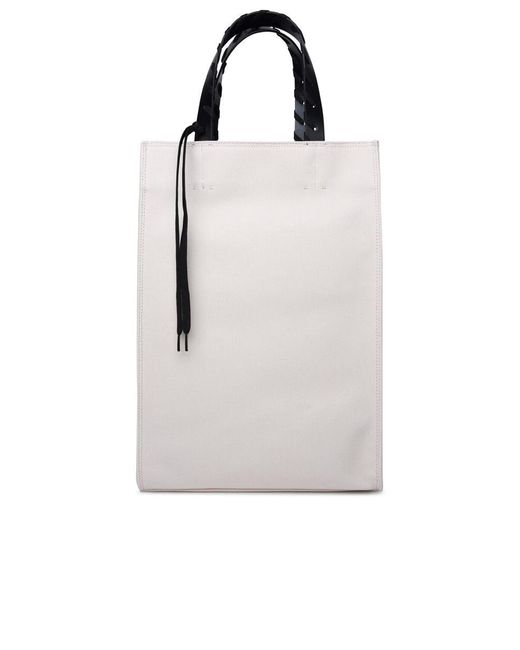 Palm Angels White Ivory Cotton Tote Bag for men