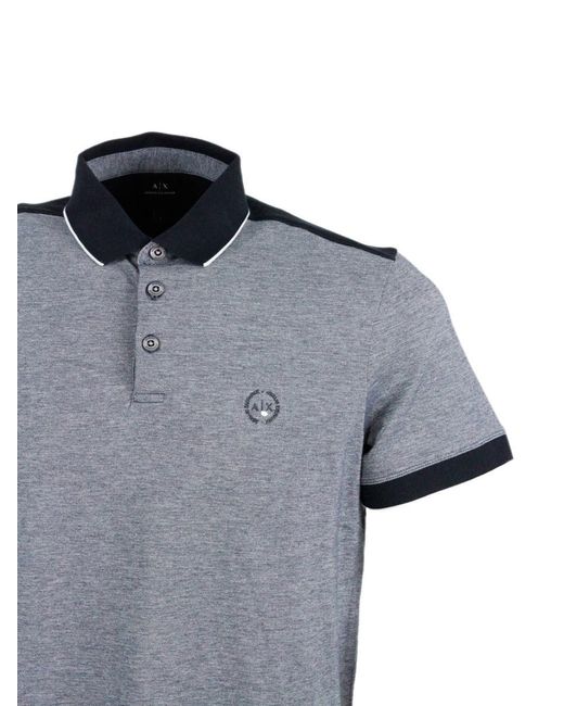 ARMANI EXCHANGE Blue T-Shirts And Polos for men