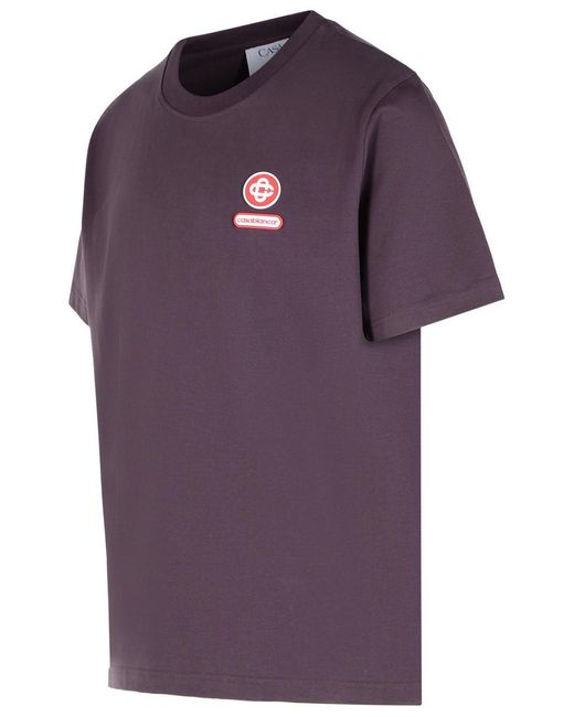 Casablanca Purple Plum Cotton T-Shirt for men