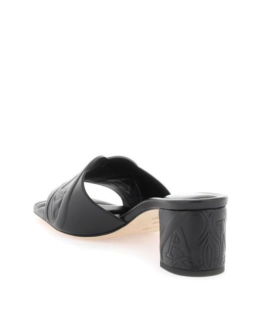 Alexander McQueen Black Seal Leather Sandals
