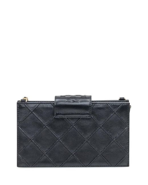 Tory Burch Gray Quilted Leather Bag