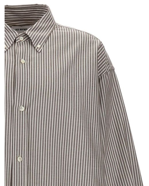 Hed Mayner Gray 'Pinstripe Oxford' Shirt for men