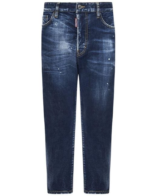 DSquared² Blue Dark Perfect Clean Wash Bro Jeans for men