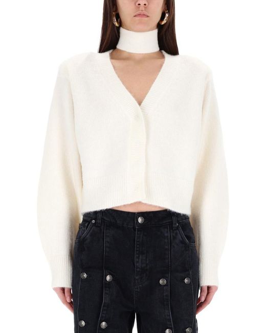 ROTATE BIRGER CHRISTENSEN White Cardigan With Scarf