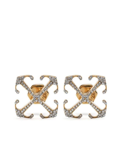 Off-White c/o Virgil Abloh Metallic Mini Arrow Crystal-embellished Earrings