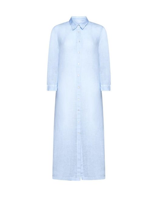 120% Lino Blue Dresses