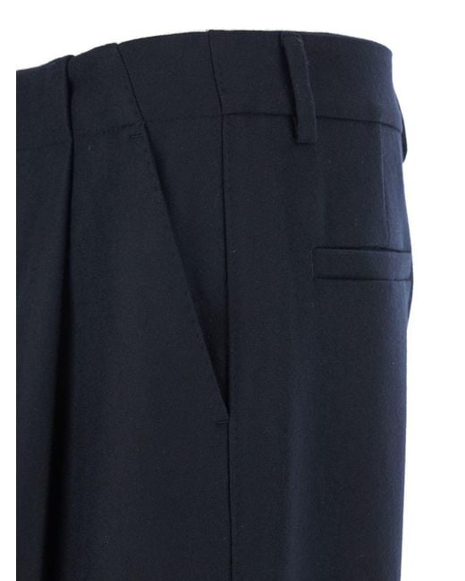 Dolce & Gabbana Blue Pants With Belt Loops And Cuffed Hem for men