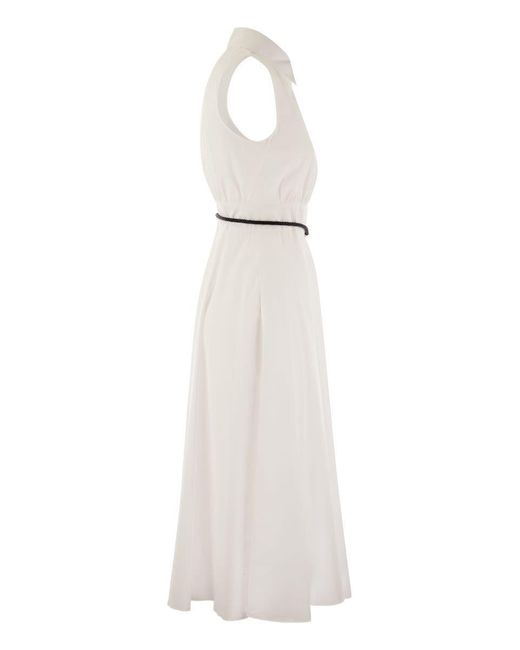 Max Mara Studio White Adepto - Cotton Poplin Polo Shirt Dress