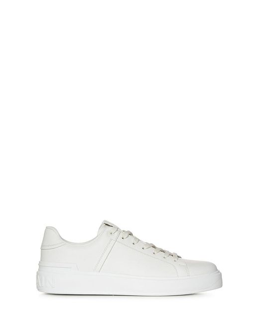 Balmain White Paris B-Court Sneakers for men