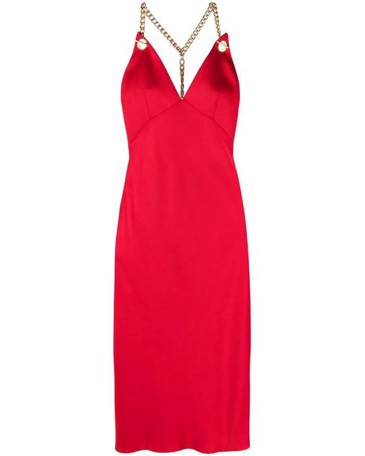 Moschino Red Dress With Halter Neckline