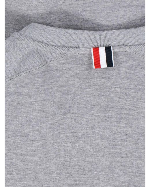 Thom Browne Gray "4-bar" Detail T-shirt for men