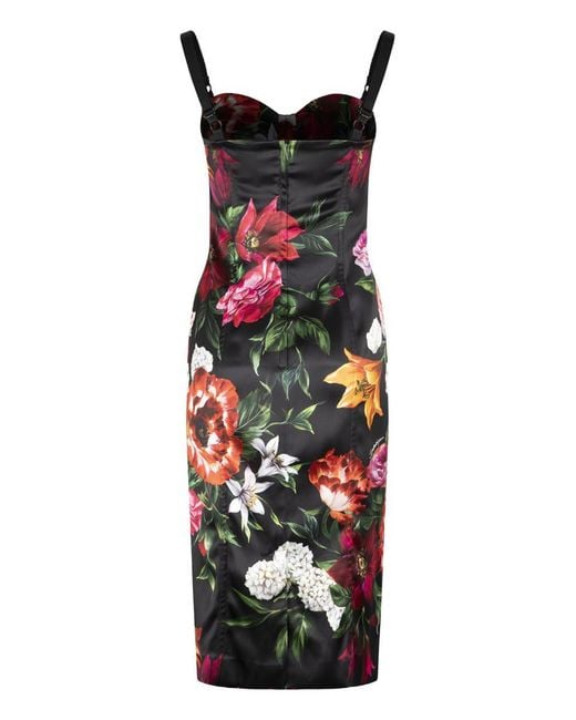 Dolce & Gabbana Red Printed Satin Dress