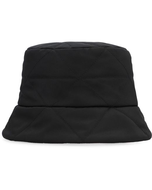 Prada Black Logo-plaque Quilted Bucket Hat