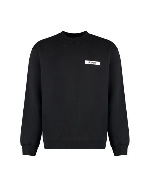 Jacquemus Black Gros Grain Cotton Sweatshirt for men