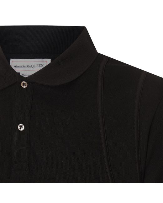 Alexander McQueen Black Cotton Polo Shirt for men