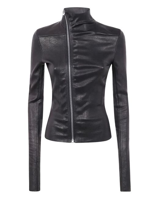 Rick Owens Blue Gary Leather Jacket