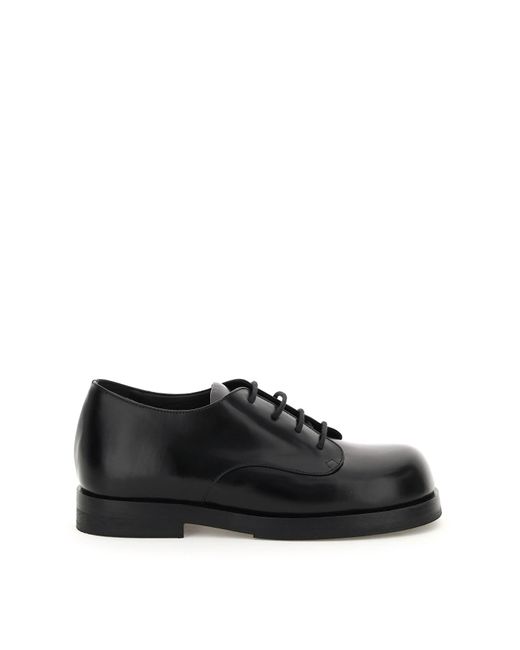 Raf Simons Black Brushed Leather Industrial Derby Shoes for men