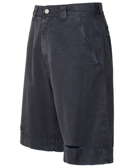 MM6 by Maison Martin Margiela Blue Navy Cotton Bermuda Shorts for men