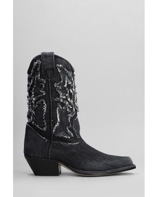 Vic Matié Black 155 Texan Ankle Boots