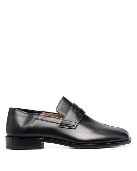 Maison Margiela Black Tabi Leather Loafers for men
