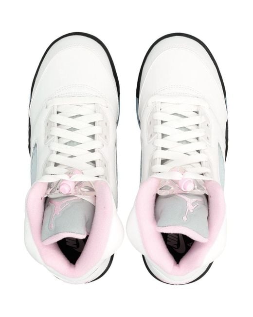 Nike White Nike Air Jordan 5 Retro Sneakers
