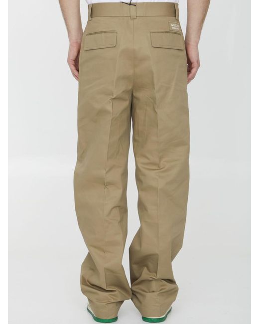 Gucci Natural Cotton Cargo Pants for men