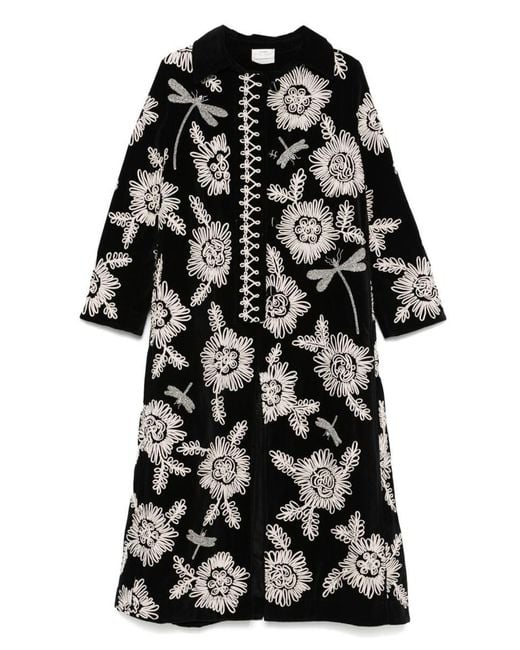 Forte Forte Black Embroidered Long Coat