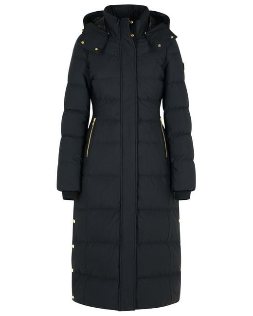 Moose Knuckles Black 'Jocada' Long Polyamide Blend Down Jacket
