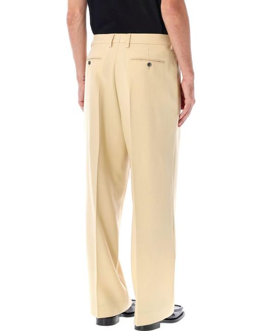 AMI Natural Ami Paris Straight Fit Trousers for men