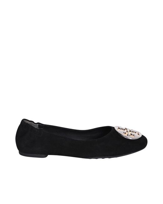 Tory Burch Black Claire Suede Ballet Flats