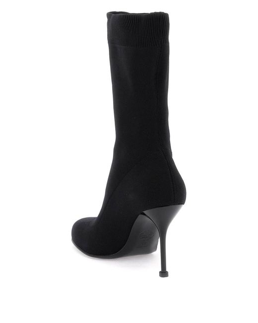 Alexander McQueen Black Knitted Ankle Boots