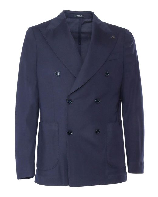 BRERAS Milano Blue Double-Breasted Dress for men