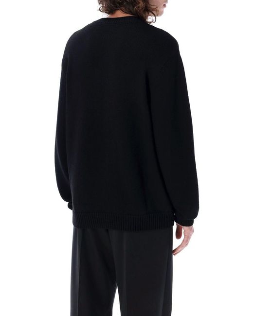 Balmain Black Knit Logo Sweater for men