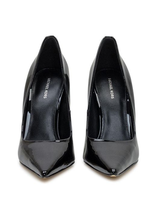 Michael Kors Black Pointed Pumps In Patent Leather