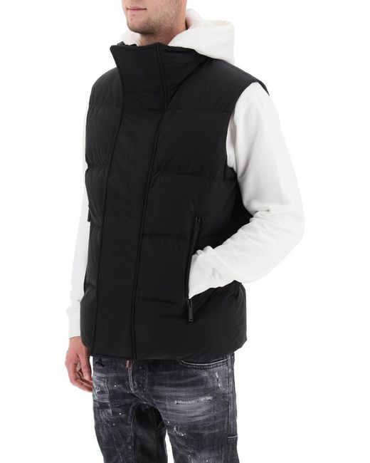 DSquared² Black Quilted Down Vest for men