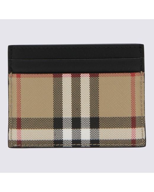 Burberry Archive Beige Coated Canvas Cardholder in Black | Lyst