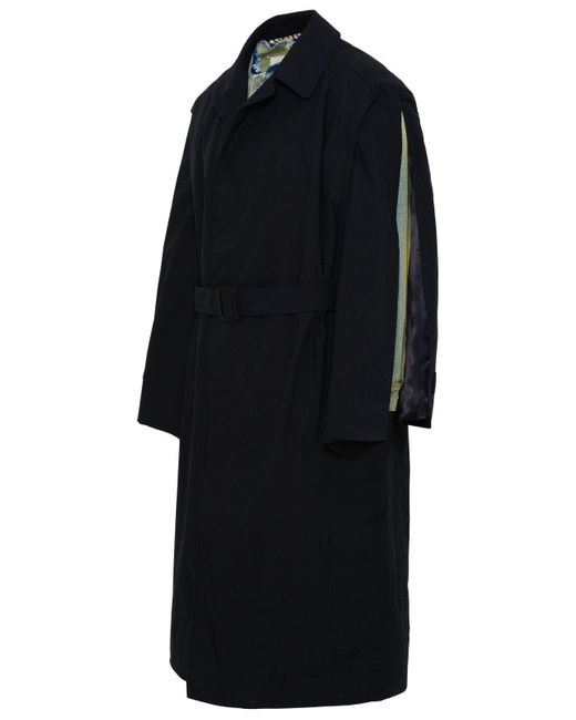 Maison Margiela Marina Militare Cotton Trench Coat in Black for Men | Lyst