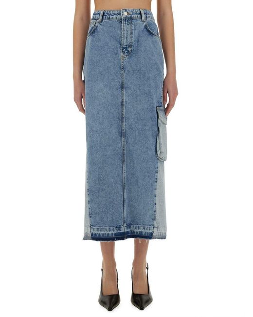 Moschino Blue Long Denim Skirt